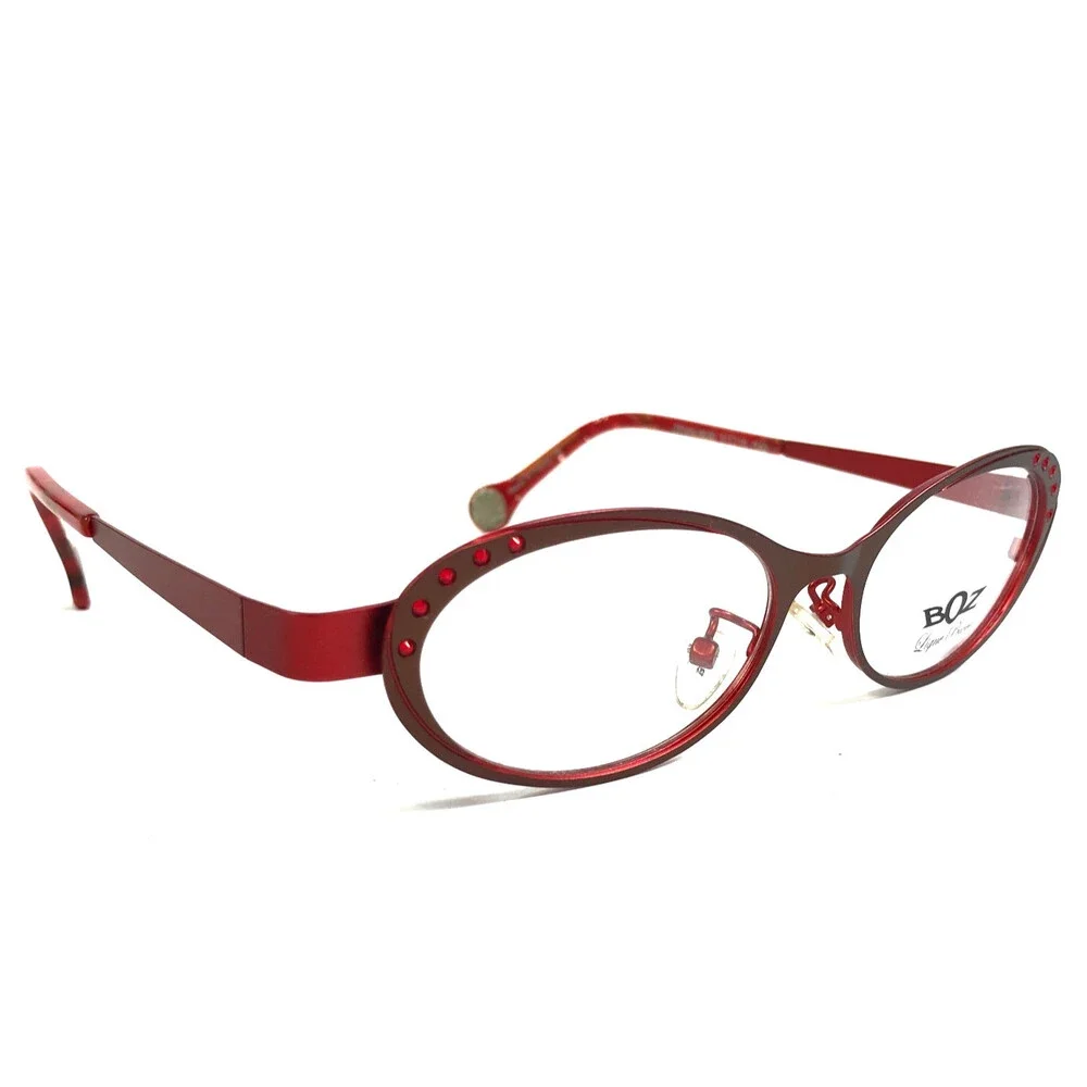 BOZ Eyeglasses Frames ZENNI 9030 Brown Red Strass Crystals Burgundy 51-16-140